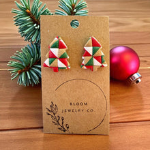 Load image into Gallery viewer, Quilt Christmas Tree studs
